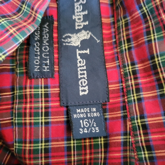 Ralph Lauren Yarmouth Plaid Button Down Shirt 16.5  34/35 - Picture 9 of 10